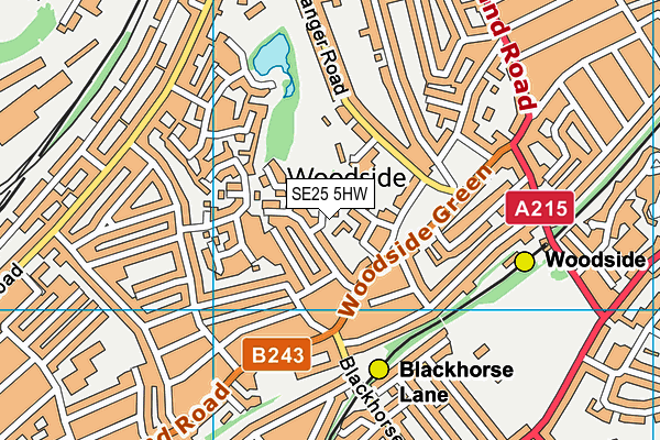 SE25 5HW map - OS VectorMap District (Ordnance Survey) SE25 5HW map - OS VectorMap District (Ordnance Survey)