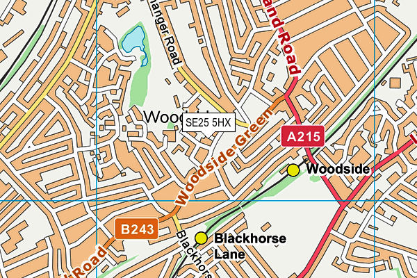 SE25 5HX map - OS VectorMap District (Ordnance Survey) SE25 5HX map - OS VectorMap District (Ordnance Survey)
