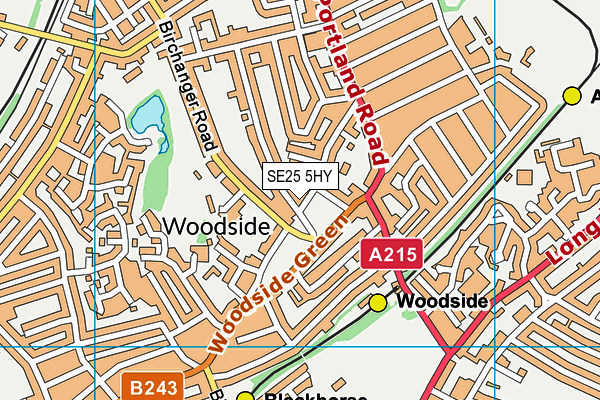 SE25 5HY map - OS VectorMap District (Ordnance Survey)