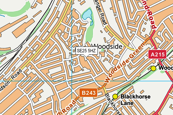 SE25 5HZ map - OS VectorMap District (Ordnance Survey) SE25 5HZ map - OS VectorMap District (Ordnance Survey)