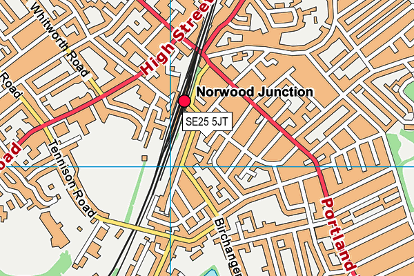 SE25 5JT map - OS VectorMap District (Ordnance Survey) SE25 5JT map - OS VectorMap District (Ordnance Survey)