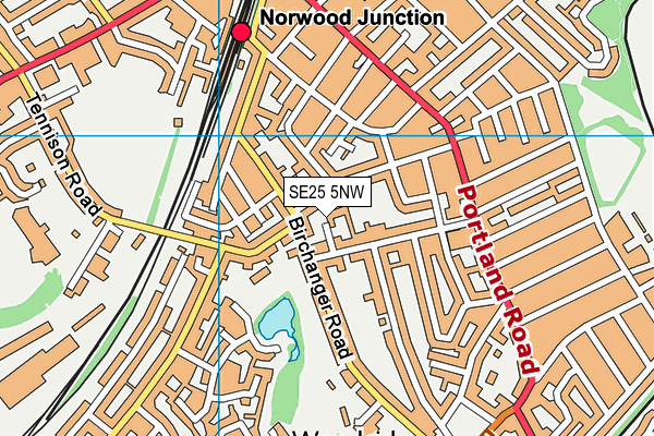 SE25 5NW map - OS VectorMap District (Ordnance Survey) SE25 5NW map - OS VectorMap District (Ordnance Survey)