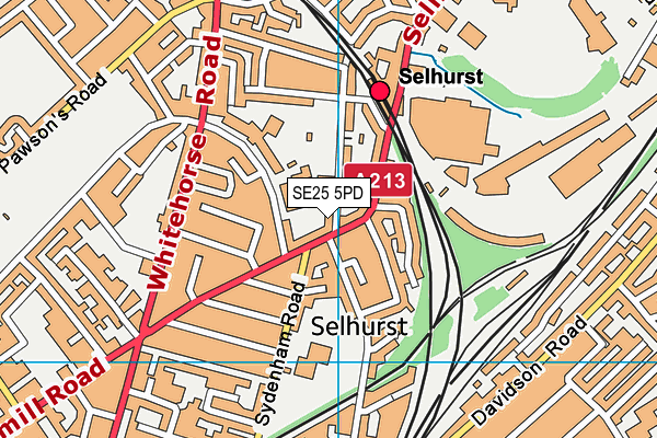 SE25 5PD map - OS VectorMap District (Ordnance Survey) SE25 5PD map - OS VectorMap District (Ordnance Survey)
