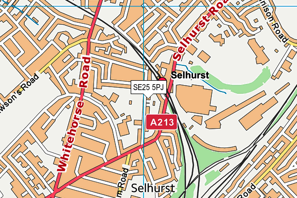 SE25 5PJ map - OS VectorMap District (Ordnance Survey) SE25 5PJ map - OS VectorMap District (Ordnance Survey)