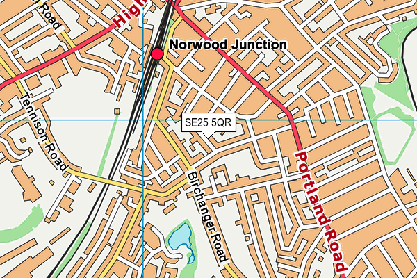SE25 5QR map - OS VectorMap District (Ordnance Survey) SE25 5QR map - OS VectorMap District (Ordnance Survey)