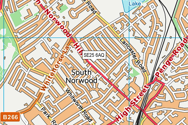 SE25 6AQ map - OS VectorMap District (Ordnance Survey)