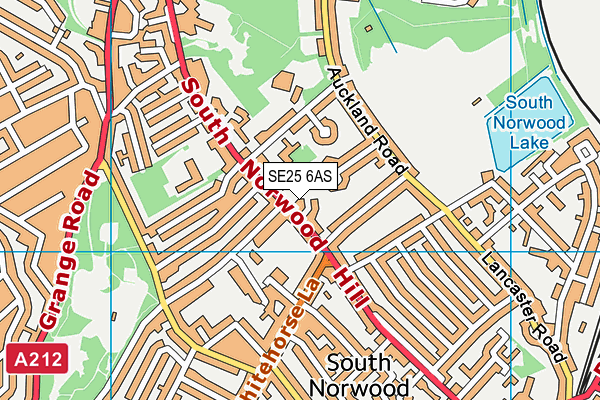 SE25 6AS map - OS VectorMap District (Ordnance Survey) SE25 6AS map - OS VectorMap District (Ordnance Survey)