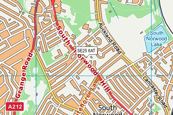 SE25 6AT map - OS VectorMap District (Ordnance Survey) SE25 6AT map - OS VectorMap District (Ordnance Survey)