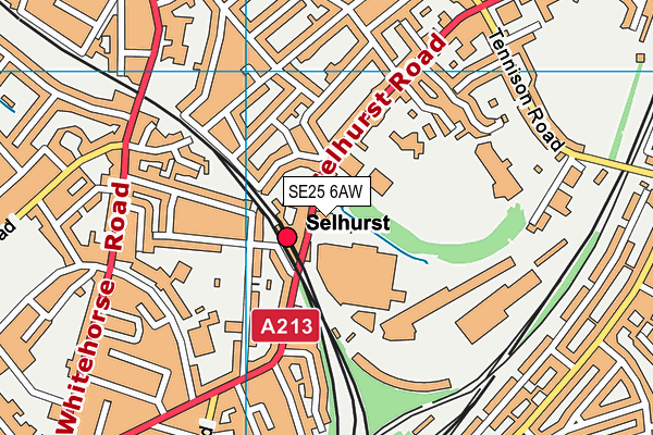 SE25 6AW map - OS VectorMap District (Ordnance Survey) SE25 6AW map - OS VectorMap District (Ordnance Survey)
