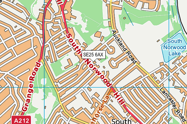 SE25 6AX map - OS VectorMap District (Ordnance Survey) SE25 6AX map - OS VectorMap District (Ordnance Survey)