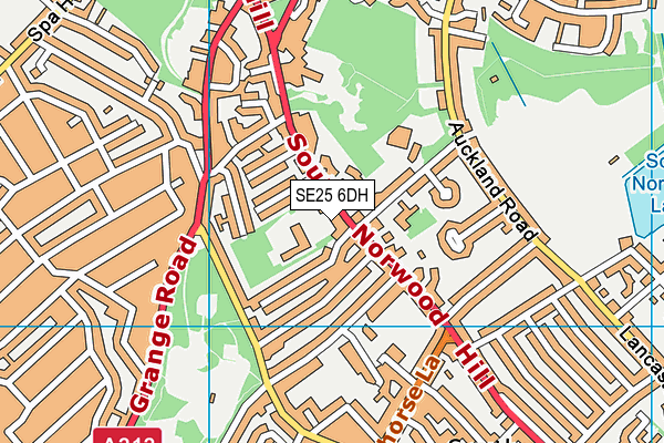 SE25 6DH map - OS VectorMap District (Ordnance Survey) SE25 6DH map - OS VectorMap District (Ordnance Survey)