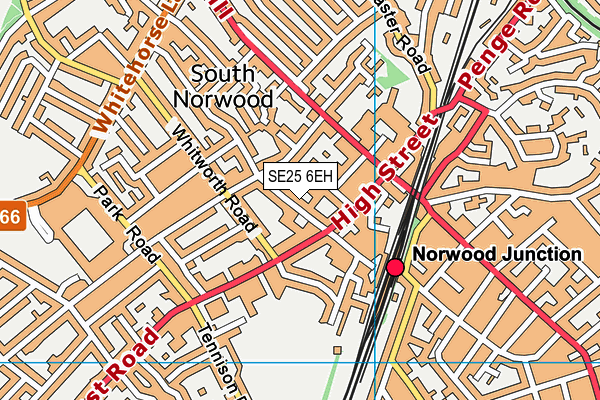 SE25 6EH map - OS VectorMap District (Ordnance Survey) SE25 6EH map - OS VectorMap District (Ordnance Survey)