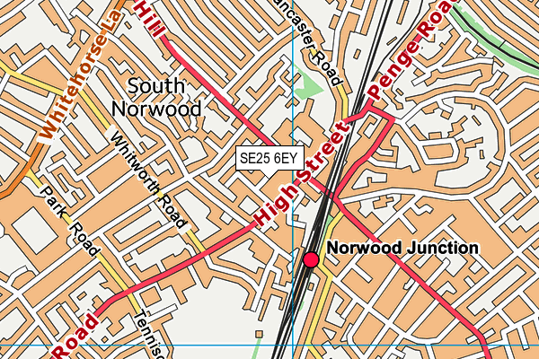 SE25 6EY map - OS VectorMap District (Ordnance Survey) SE25 6EY map - OS VectorMap District (Ordnance Survey)