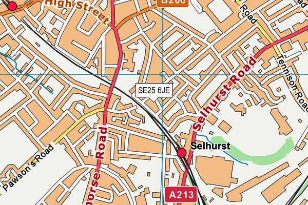 SE25 6JE map - OS VectorMap District (Ordnance Survey) SE25 6JE map - OS VectorMap District (Ordnance Survey)