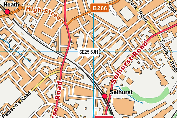 SE25 6JH map - OS VectorMap District (Ordnance Survey) SE25 6JH map - OS VectorMap District (Ordnance Survey)