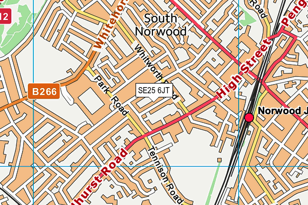 SE25 6JT map - OS VectorMap District (Ordnance Survey) SE25 6JT map - OS VectorMap District (Ordnance Survey)