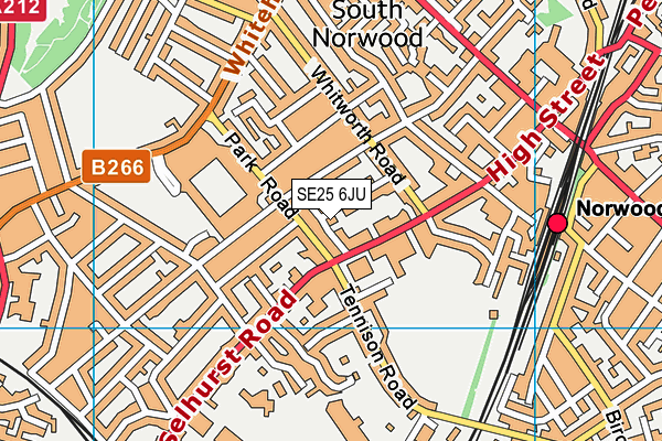 SE25 6JU map - OS VectorMap District (Ordnance Survey) SE25 6JU map - OS VectorMap District (Ordnance Survey)