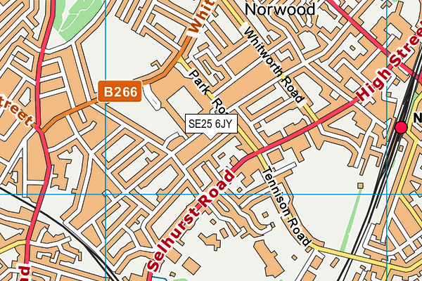 SE25 6JY map - OS VectorMap District (Ordnance Survey) SE25 6JY map - OS VectorMap District (Ordnance Survey)