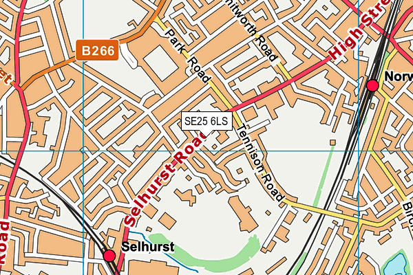 SE25 6LS map - OS VectorMap District (Ordnance Survey) SE25 6LS map - OS VectorMap District (Ordnance Survey)