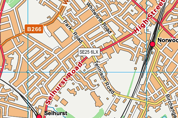 SE25 6LX map - OS VectorMap District (Ordnance Survey) SE25 6LX map - OS VectorMap District (Ordnance Survey)