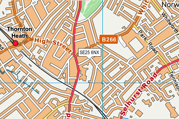 SE25 6NX map - OS VectorMap District (Ordnance Survey)
