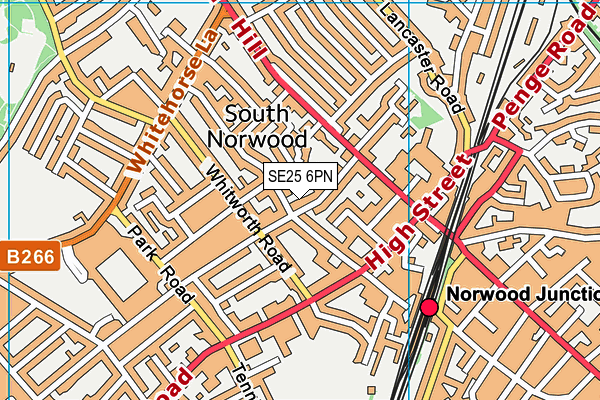 SE25 6PN map - OS VectorMap District (Ordnance Survey) SE25 6PN map - OS VectorMap District (Ordnance Survey)