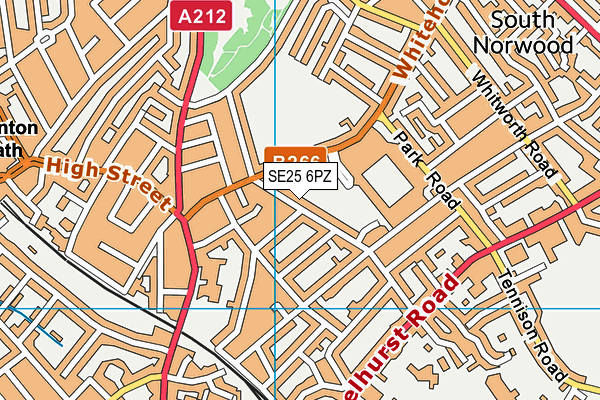 SE25 6PZ map - OS VectorMap District (Ordnance Survey) SE25 6PZ map - OS VectorMap District (Ordnance Survey)