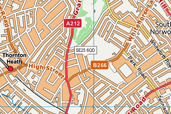 SE25 6QD map - OS VectorMap District (Ordnance Survey)