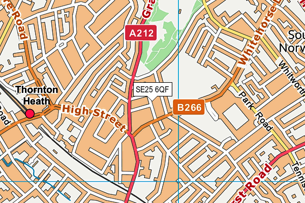SE25 6QF map - OS VectorMap District (Ordnance Survey) SE25 6QF map - OS VectorMap District (Ordnance Survey)