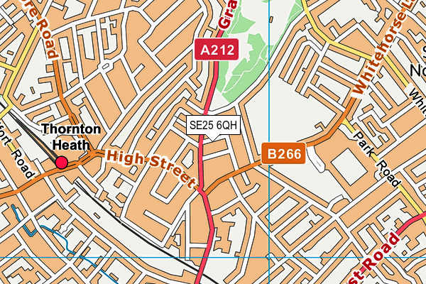 SE25 6QH map - OS VectorMap District (Ordnance Survey) SE25 6QH map - OS VectorMap District (Ordnance Survey)