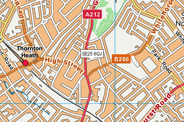 SE25 6QJ map - OS VectorMap District (Ordnance Survey) SE25 6QJ map - OS VectorMap District (Ordnance Survey)