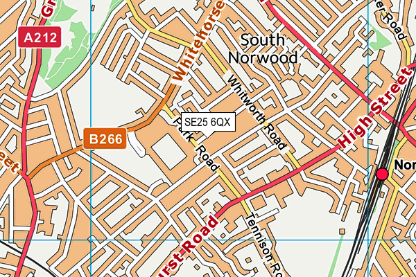 SE25 6QX map - OS VectorMap District (Ordnance Survey) SE25 6QX map - OS VectorMap District (Ordnance Survey)