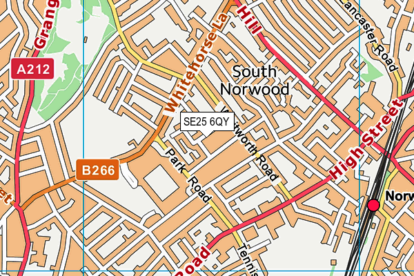 SE25 6QY map - OS VectorMap District (Ordnance Survey) SE25 6QY map - OS VectorMap District (Ordnance Survey)
