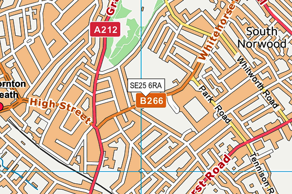 SE25 6RA map - OS VectorMap District (Ordnance Survey) SE25 6RA map - OS VectorMap District (Ordnance Survey)