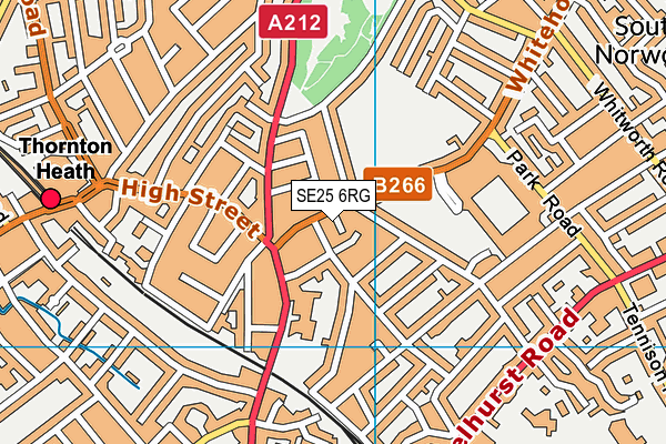 SE25 6RG map - OS VectorMap District (Ordnance Survey) SE25 6RG map - OS VectorMap District (Ordnance Survey)