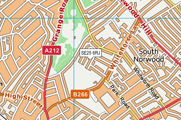 SE25 6RJ map - OS VectorMap District (Ordnance Survey) SE25 6RJ map - OS VectorMap District (Ordnance Survey)