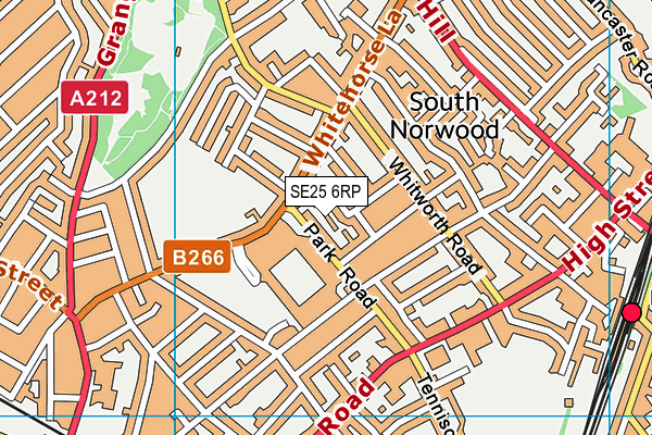 SE25 6RP map - OS VectorMap District (Ordnance Survey) SE25 6RP map - OS VectorMap District (Ordnance Survey)