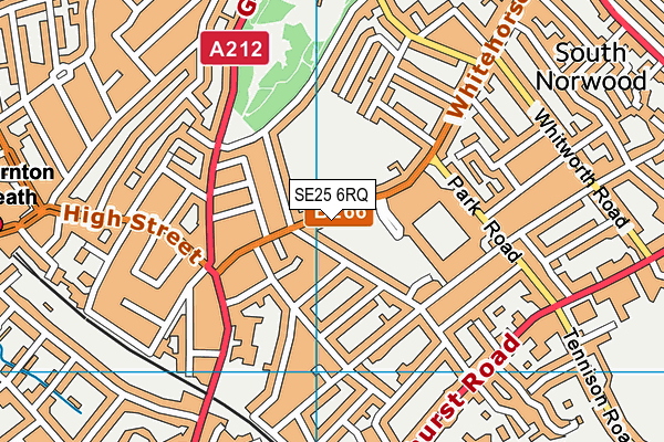 SE25 6RQ map - OS VectorMap District (Ordnance Survey) SE25 6RQ map - OS VectorMap District (Ordnance Survey)