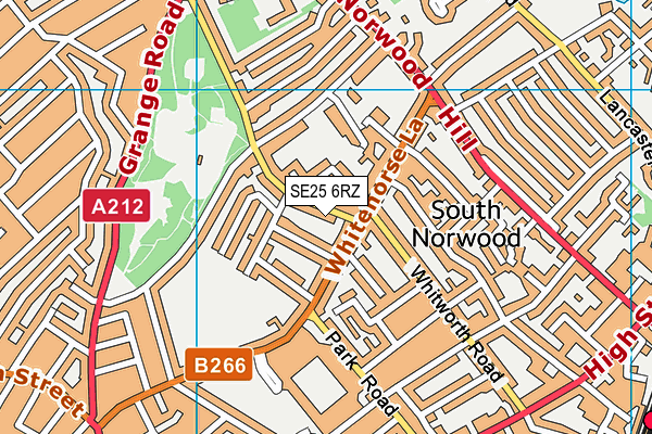 SE25 6RZ map - OS VectorMap District (Ordnance Survey) SE25 6RZ map - OS VectorMap District (Ordnance Survey)