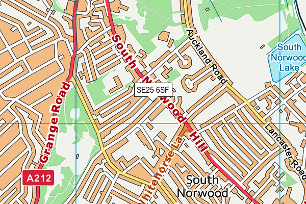 SE25 6SF map - OS VectorMap District (Ordnance Survey) SE25 6SF map - OS VectorMap District (Ordnance Survey)