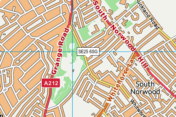 SE25 6SG map - OS VectorMap District (Ordnance Survey) SE25 6SG map - OS VectorMap District (Ordnance Survey)