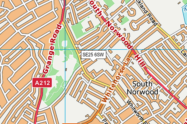 SE25 6SW map - OS VectorMap District (Ordnance Survey) SE25 6SW map - OS VectorMap District (Ordnance Survey)