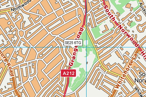 SE25 6TG map - OS VectorMap District (Ordnance Survey) SE25 6TG map - OS VectorMap District (Ordnance Survey)