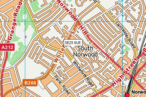SE25 6UE map - OS VectorMap District (Ordnance Survey) SE25 6UE map - OS VectorMap District (Ordnance Survey)