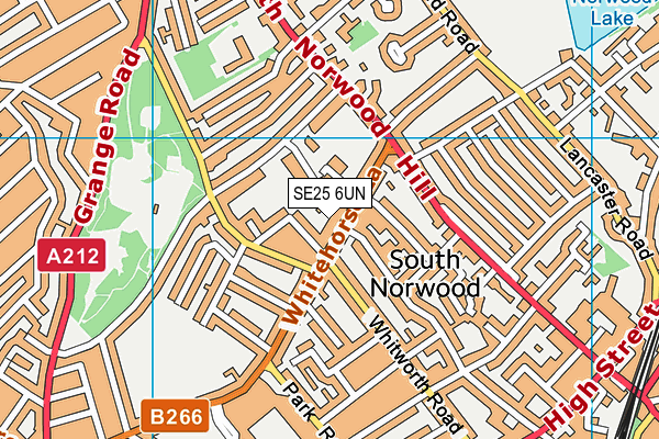 SE25 6UN map - OS VectorMap District (Ordnance Survey) SE25 6UN map - OS VectorMap District (Ordnance Survey)
