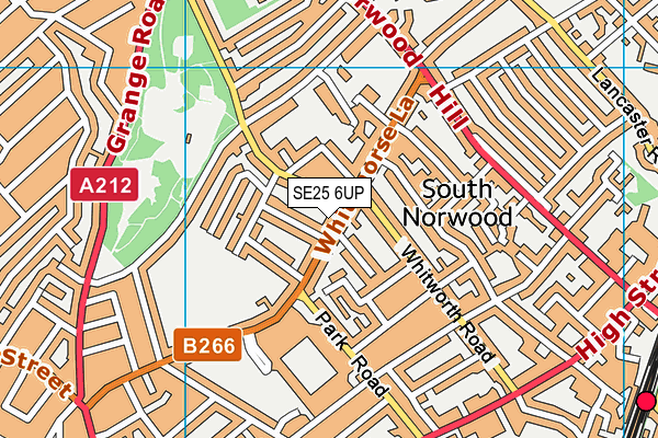 SE25 6UP map - OS VectorMap District (Ordnance Survey)