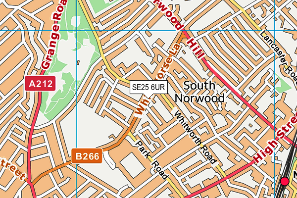 SE25 6UR map - OS VectorMap District (Ordnance Survey) SE25 6UR map - OS VectorMap District (Ordnance Survey)