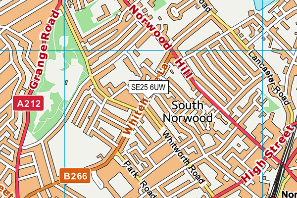 SE25 6UW map - OS VectorMap District (Ordnance Survey) SE25 6UW map - OS VectorMap District (Ordnance Survey)