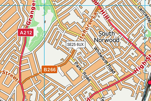 SE25 6UX map - OS VectorMap District (Ordnance Survey) SE25 6UX map - OS VectorMap District (Ordnance Survey)