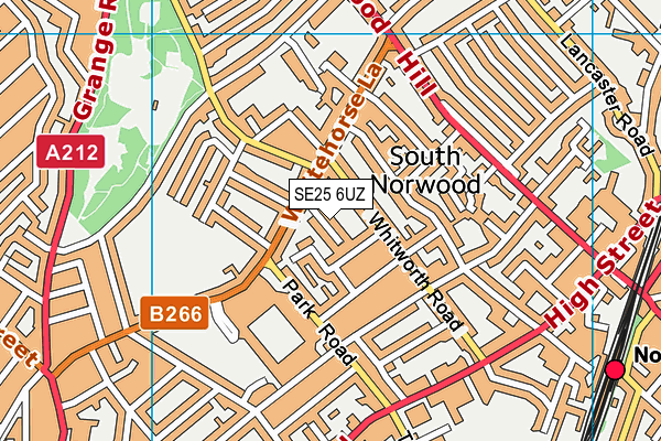 SE25 6UZ map - OS VectorMap District (Ordnance Survey) SE25 6UZ map - OS VectorMap District (Ordnance Survey)